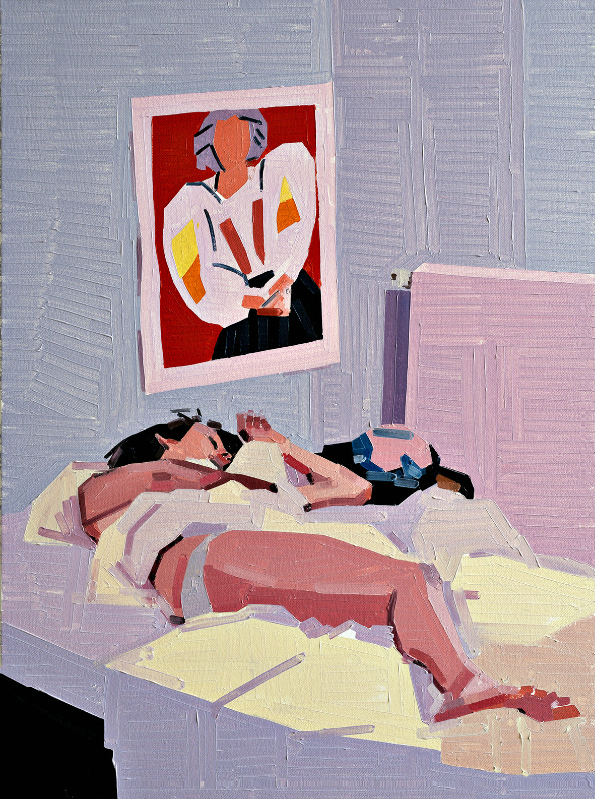 Pauline In Bed, 2020, oil on canvas, 80x60cm (from Pauline a la Plage, Eric Rohmer 1983).jpg